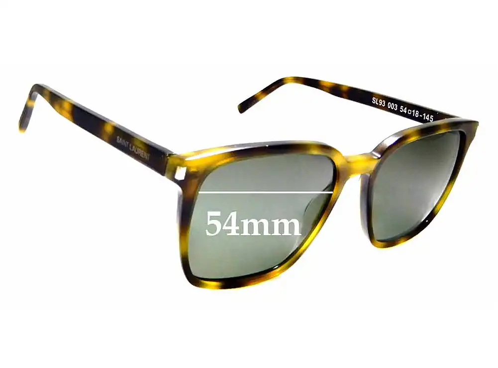 Sunglass Fix Verres de Remplacement pour Yves Saint Laurent SL 93 - 54mm Wide Sunglass Fix Verres de Remplacement pour Yves Saint Laurent SL 93 - 54mm Wide
