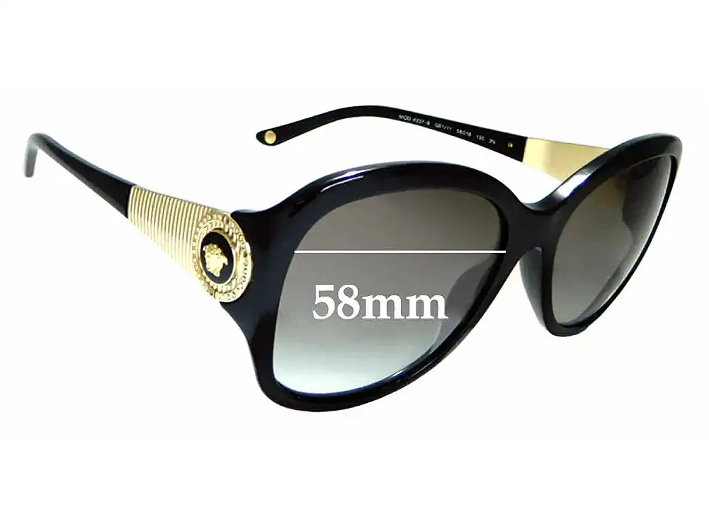 Sunglass Fix Verres de Remplacement pour Versace MOD 4237-B - 58mm Wide Sunglass Fix Verres de Remplacement pour Versace MOD 4237-B - 58mm Wide
