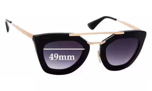 Sunglass Fix Lentilles de Remplacement pour Prada SPR09Q & PR09QS - 49mm Wide Prada SPR09Q & PR09QS Lentilles de Remplacement 49mm wide