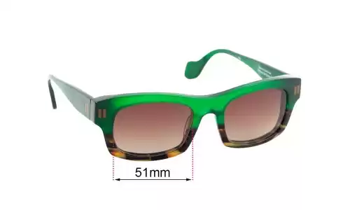 Sunglass Fix Verres de Remplacement pour Theo Soixante Six - 51mm Wide Sunglass Fix Verres de Remplacement pour Theo Soixante Six - 51mm Wide