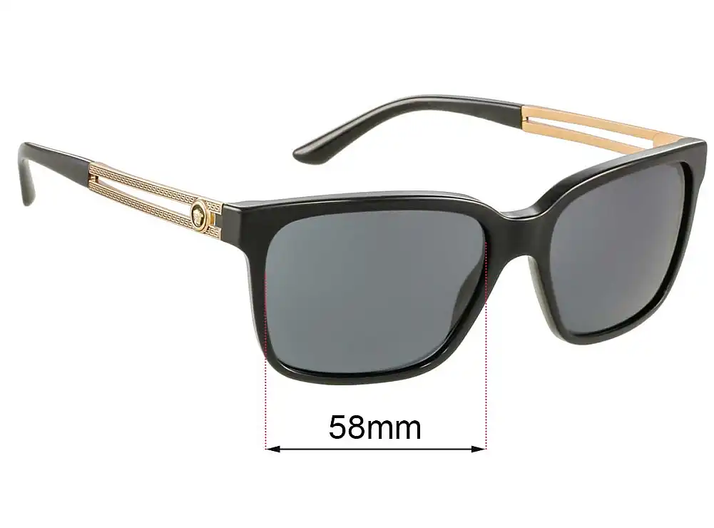 Sunglass Fix Lentilles de Remplacement pour Versace VE 4307 - 58mm Wide Sunglass Fix Lentilles de Remplacement pour Versace VE 4307 - 58mm Wide