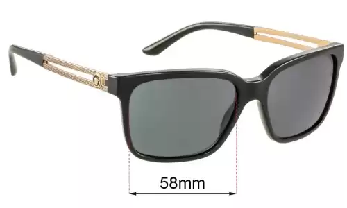 Sunglass Fix Lentilles de Remplacement pour Versace VE 4307 - 58mm Wide Versace VE 4307 Lentilles de Remplacement 58mm wide