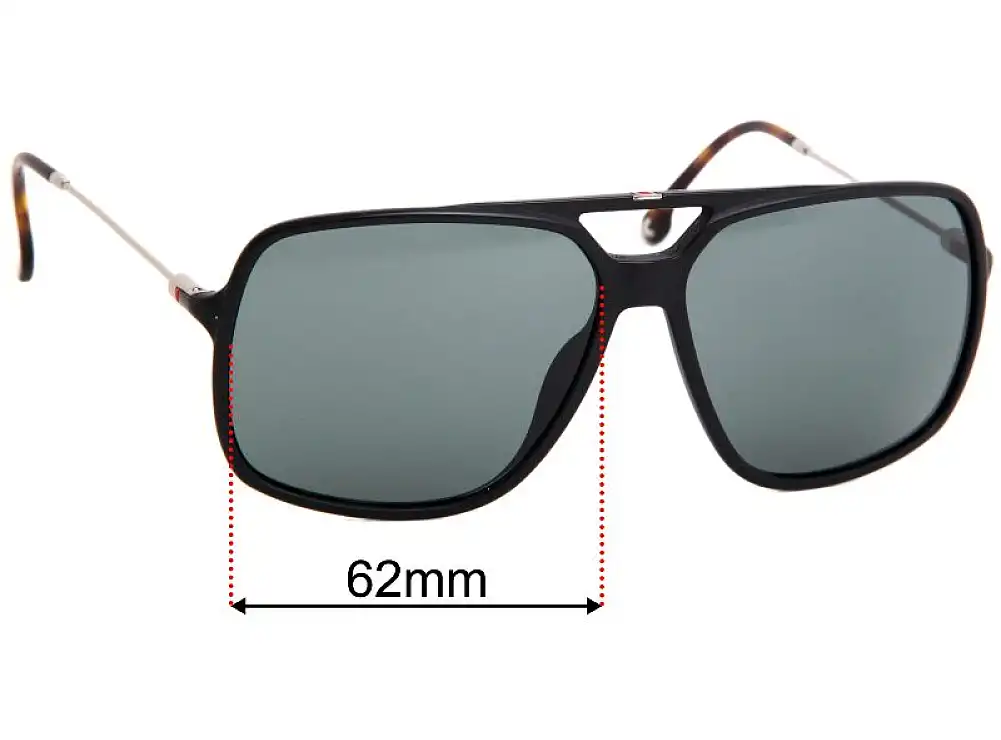 Sunglass Fix Verres de Remplacement pour Carrera 155/S - 62mm Wide Sunglass Fix Verres de Remplacement pour Carrera 155/S - 62mm Wide