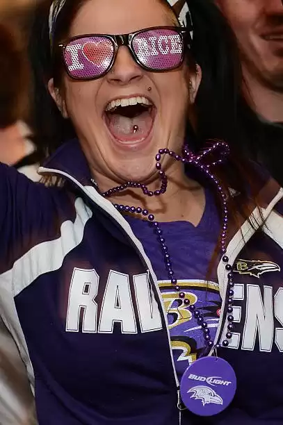 fan of baltimore ravens watching superbowl xlvii fan of baltimore ravens watching superbowl xlvii
