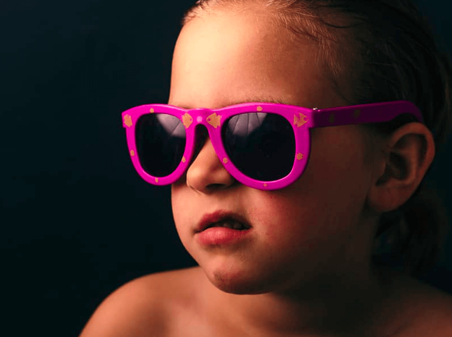 infant sunglasses with a colorful frame