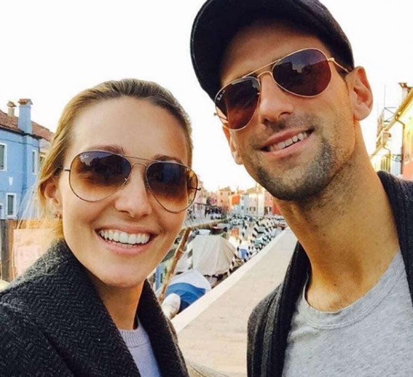 Novak Djokovic with his wife post-french open vacation