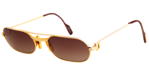 cartier men's santos aviator vermeil sunglasses