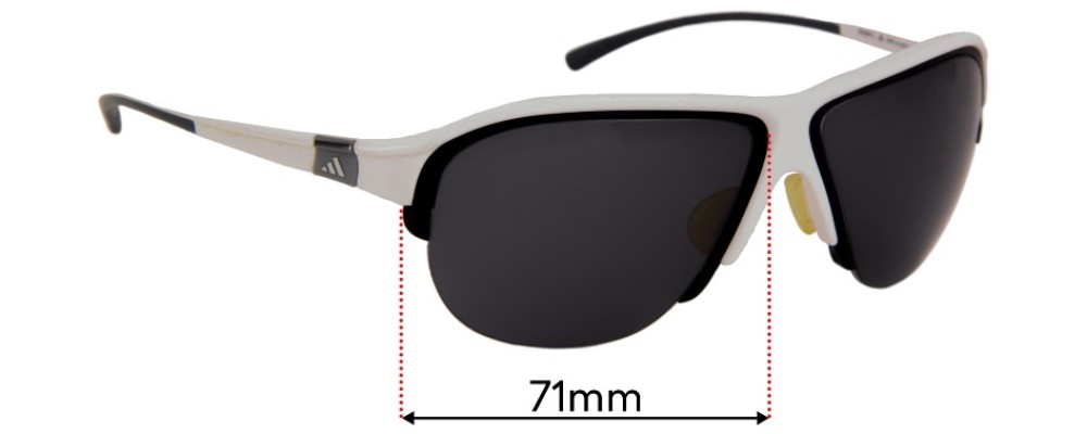 Sunglass Fix Replacement Lenses for Adidas A535 L Insert for A178 L - 71mm Wide