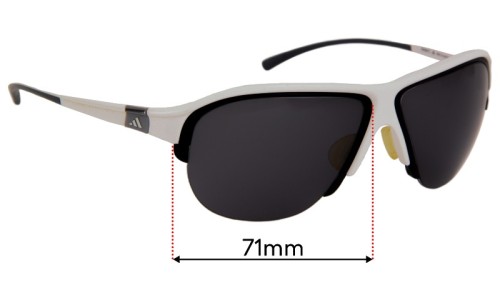 Sunglass Fix Replacement Lenses for Adidas A535 L Insert for A178 L - 71mm Wide 