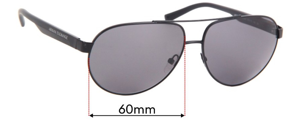 Sunglass Fix Replacement Lenses for Armani Exchange AX 2022/S - 60mm Wide