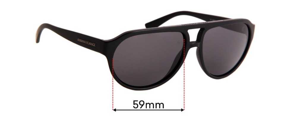 Sunglass Fix Replacement Lenses for Armani Exchange AX 4042/S - 59mm Wide