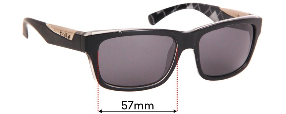 Sunglass Fix Replacement Lenses for Bolle Jude  - 57mm Wide