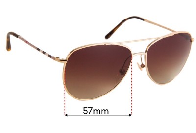 Burberry B 3072 Replacement Lenses 57mm wide 