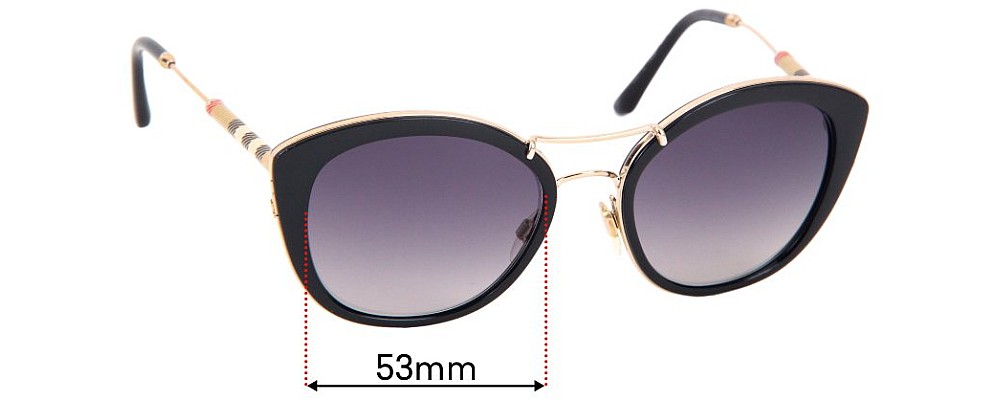 Sunglass Fix Replacement Lenses for Burberry B 4251-Q - 53mm Wide