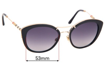 Burberry B 4251-Q Replacement Lenses 53mm wide 