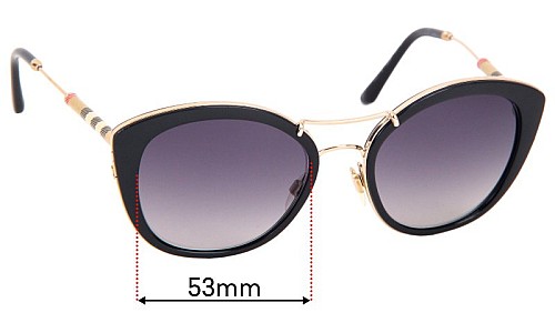 Sunglass Fix Replacement Lenses for Burberry B 4251-Q - 53mm Wide 
