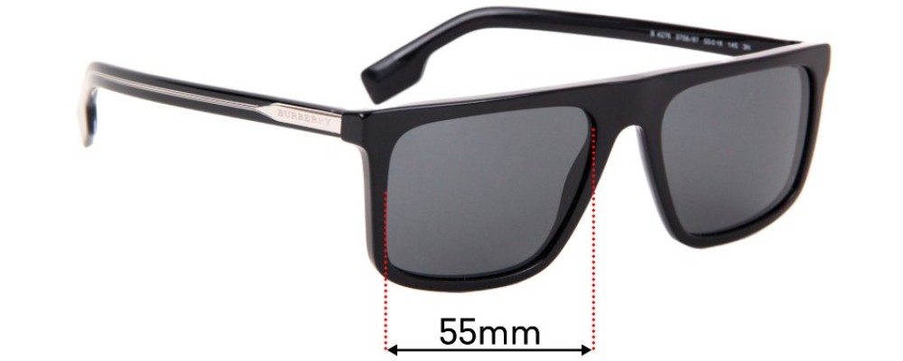 Sunglass Fix Replacement Lenses for Burberry B 4276 - 55mm Wide