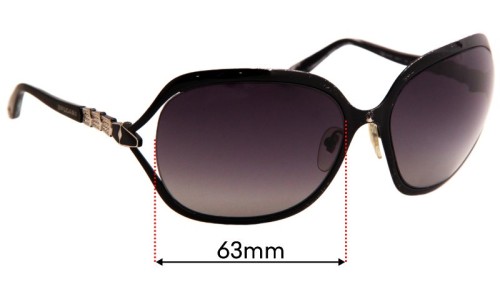 Sunglass Fix Replacement Lenses for Bvlgari 6037-B - 63mm Wide 