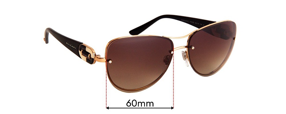Sunglass Fix Replacement Lenses for Bvlgari 6053-B-M - 60mm Wide