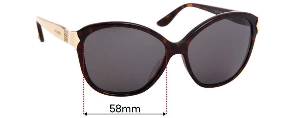 Sunglass Fix Replacement Lenses for Bvlgari 8092-B-A - 58mm Wide