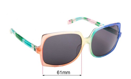 Sunglass Fix Replacement Lenses for Camilla Unknown - 61mm Wide 