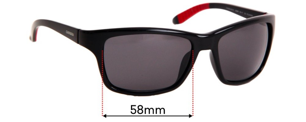 Sunglass Fix Replacement Lenses for Carrera 8013/S - 58mm Wide