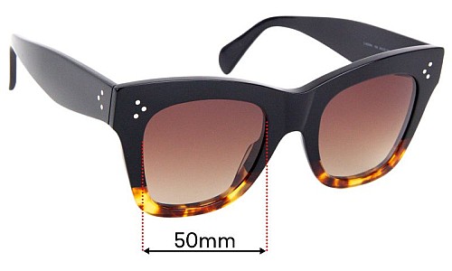 Sunglass Fix Replacement Lenses for Celine CL 40004IN - 50mm Wide 