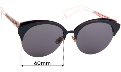 Sunglass Fix Replacement Lenses for Christian Dior Diorama Club - 60mm Wide 