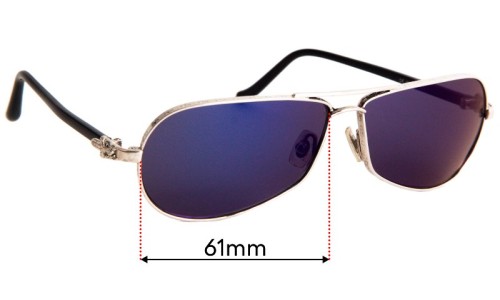 Sunglass Fix Replacement Lenses for Chrome Hearts Red - 61mm Wide 
