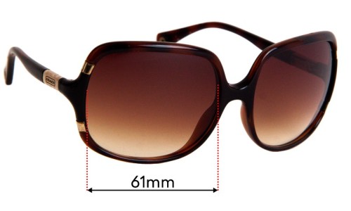Sunglass Fix Replacement Lenses for Coach Emily S614  - 61mm Wide 