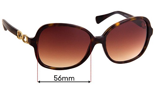 Sunglass Fix Replacement Lenses for Coach HC8123 Cole - 56mm Wide 
