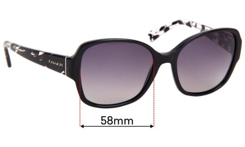 Sunglass Fix Replacement Lenses for Coach HC8166 - 58mm Wide 