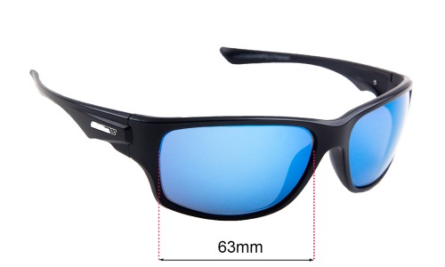 Sunglass Fix Replacement Lenses for Dirty Dog Ice - 63mm Wide 