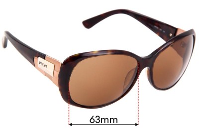 Emilio Pucci EP612S  Replacement Lenses 63mm wide 