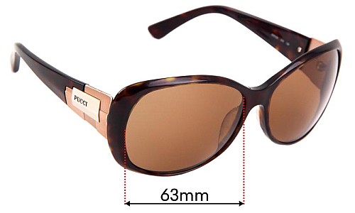Sunglass Fix Ersatzgläser für Emilio Pucci EP612S - 63mm Wide 