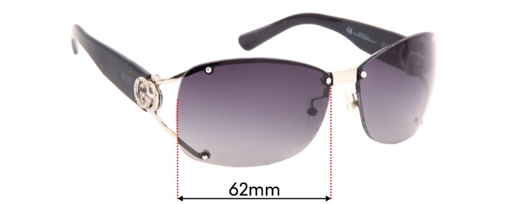 Sunglass Fix Replacement Lenses for Gucci GG2820/F/S - 62mm Wide