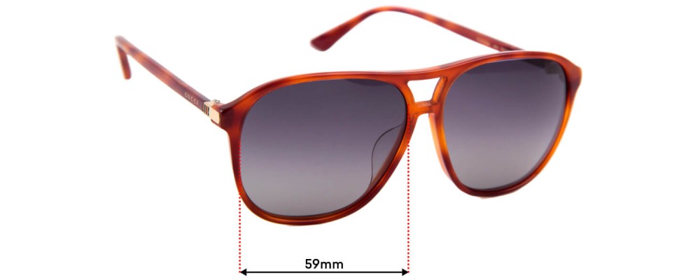 Sunglass Fix Replacement Lenses for Gucci GG 0016/S/A - 59mm Wide