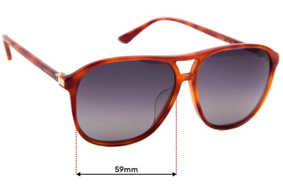 Sunglass Fix Replacement Lenses for Gucci GG 0016SA - 59mm wide 