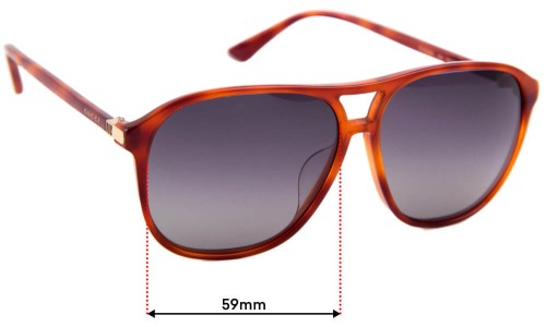 Sunglass Fix Replacement Lenses for Gucci GG 0016/S/A - 59mm Wide 
