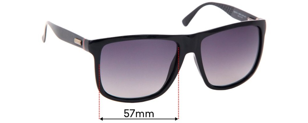 Sunglass Fix Replacement Lenses for Gucci GG1075/S - 57mm Wide