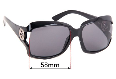 Gucci GG2598 Replacement Sunglass Lenses - 58mm Wide 