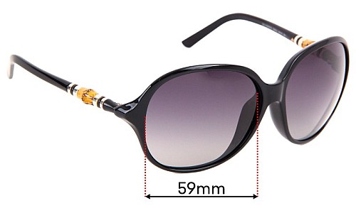 Sunglass Fix Replacement Lenses for Gucci GG3210/K/S - 59mm Wide 