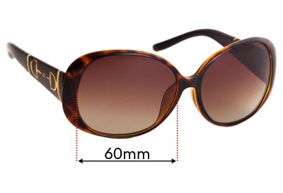 Gucci GG3550/K/S Replacement Sunglass Lenses - 60mm wide 