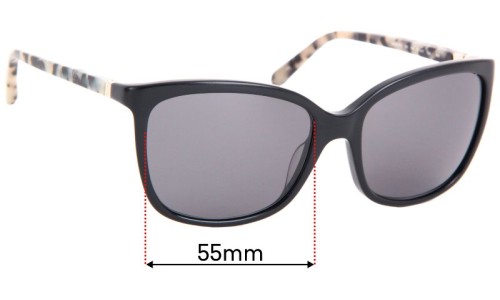 Sunglass Fix Replacement Lenses for Kate Spade Kasie/P/S - 55mm Wide 