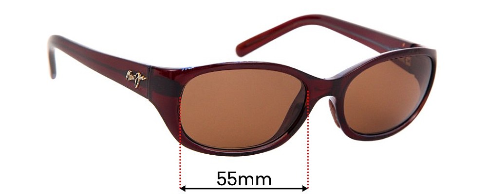 Sunglass Fix Replacement Lenses for Maui Jim MJ286 Kuiaha Bay - 55mm Wide