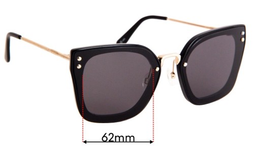 Sunglass Fix Replacement Lenses for Mimco The Grid  - 62mm Wide 