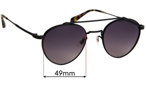 Sunglass Fix Replacement Lenses for Oliver Peoples OV1223ST Watts Sun  - 49mm Wide 