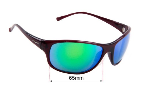 Sunglass Fix Replacement Lenses for Police S1668 - 65mm Wide 