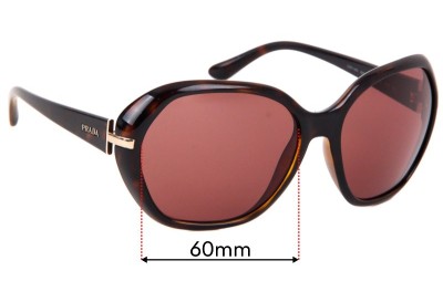 Sunglass Fix Replacement Lenses for Prada SPR14N - 60mm wide 