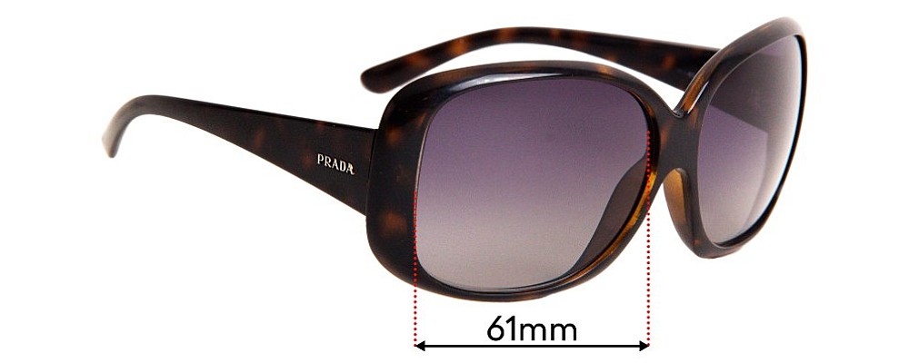 Sunglass Fix Replacement Lenses for Prada SPR25N - 61mm Wide